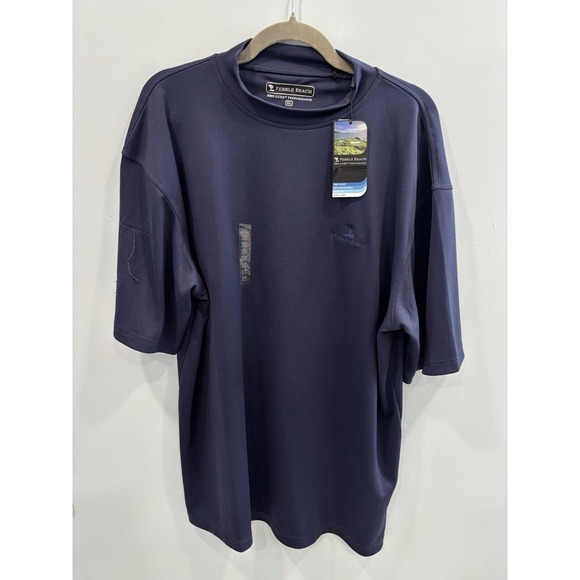 Pebble Beach Dry Luxe Performance Men's XL Shirt Navy Blue Moisture Wicking NWT - Picture 3 of 10